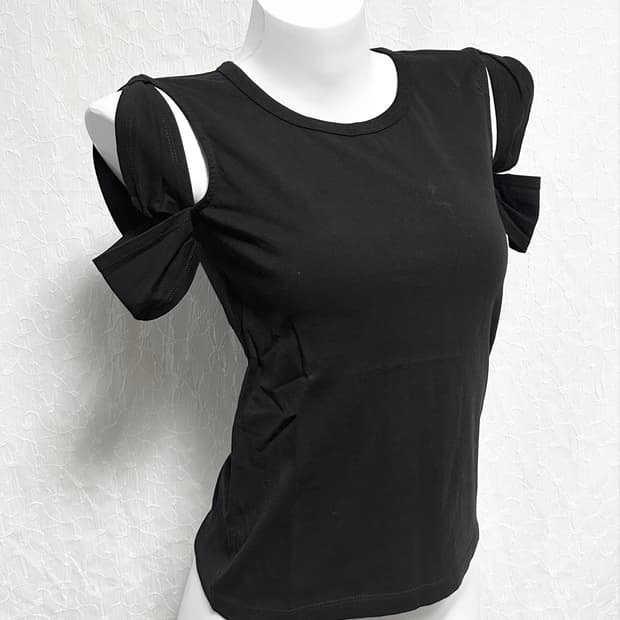 빈티지 helmut lang 헬무트랭 본디지 트임 반소매 탑