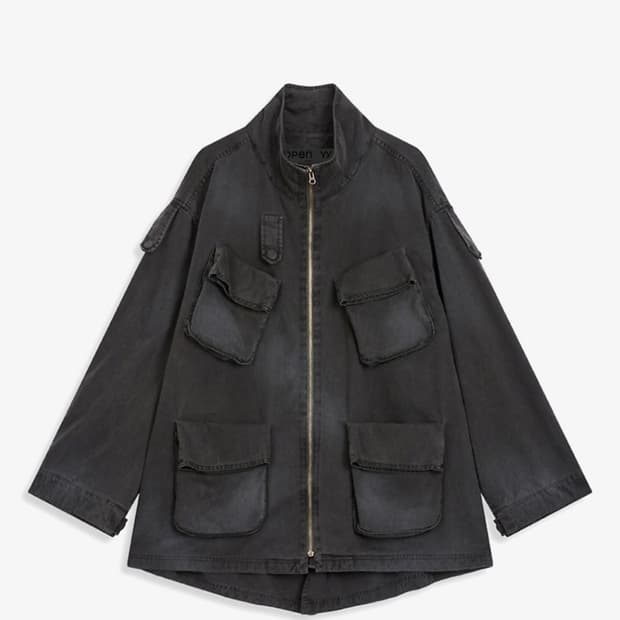 (구해요) 오픈 와이와이 open yy 카고 포켓 필드 자켓 차콜