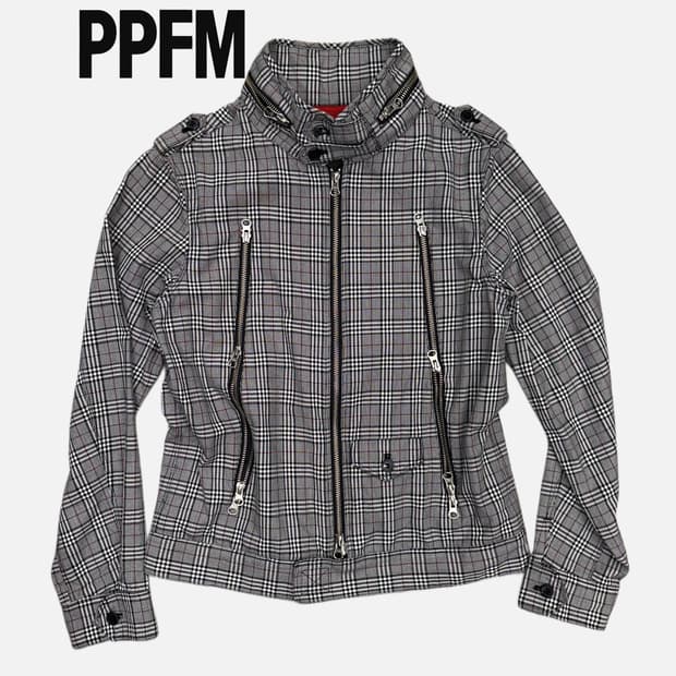 PPFM zipper detail check rider jacket