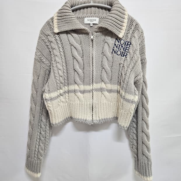 누아르나인 케이블 니트집업 M