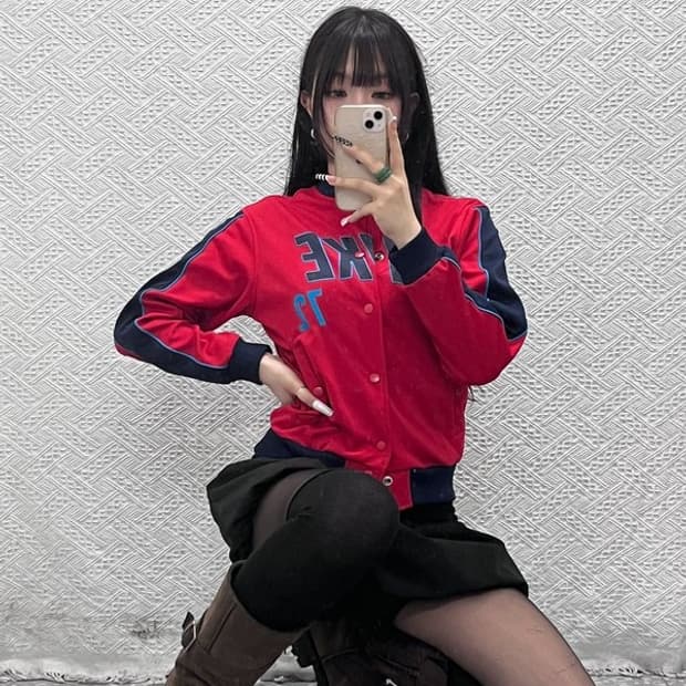 나이키 올드스쿨 레트로 펑크 져지 바시티 자켓 M C10712