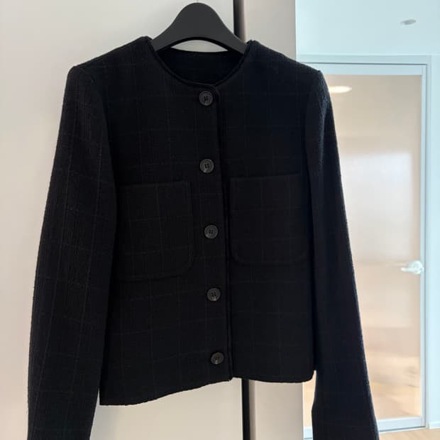 A.P.C 아페세 블랙 체크 트위드 자켓