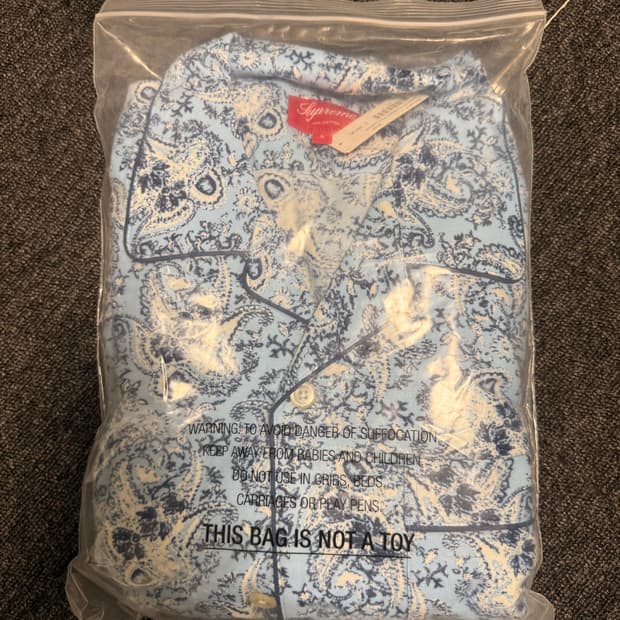 [L] 슈프림 페이즐리 플란넬 파자마 블루