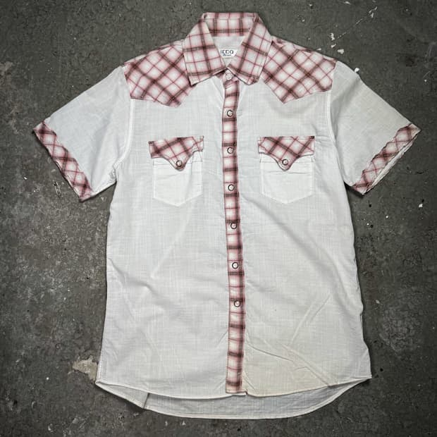 Pink Check Western Short Sleeve Shirt