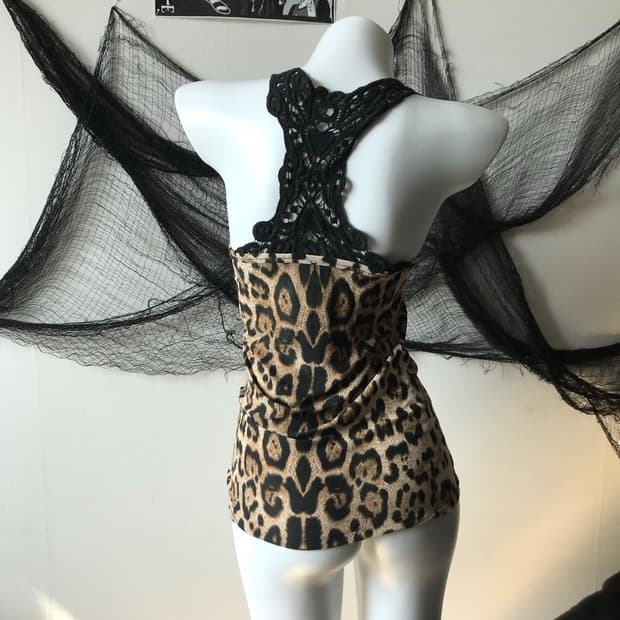 Leopard beads detailed sleeveless