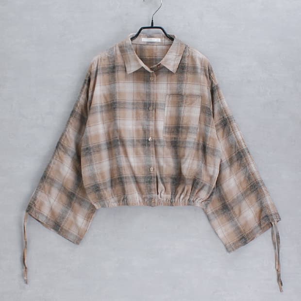 CASSE _ string sleeve check shirt