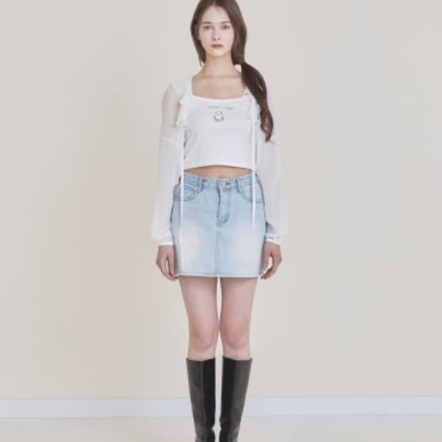 급처)낫유어로즈 페어리 쉬폰 볼레로 화이트