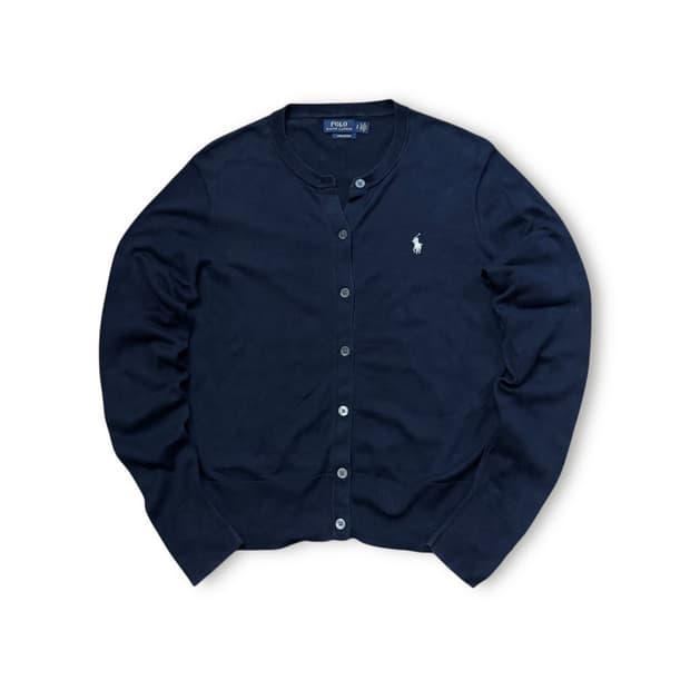 폴로 랄프로렌 피마 코튼 네이비 라운드 가디건