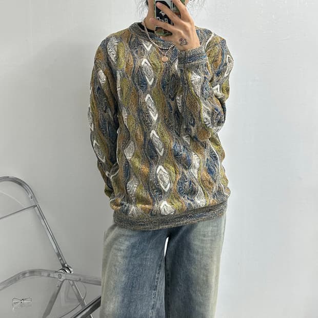 old country 빈티지 케이블 니트 쿠지맛