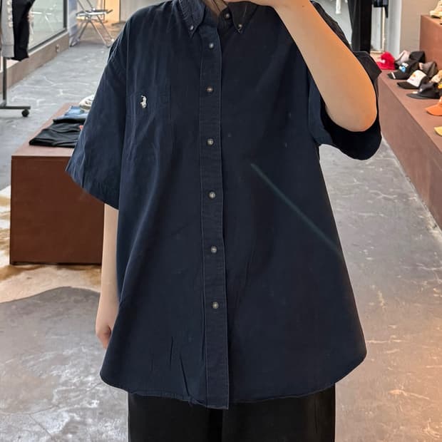 폴로 랄프로렌 네이비 반팔 셔츠 H3029