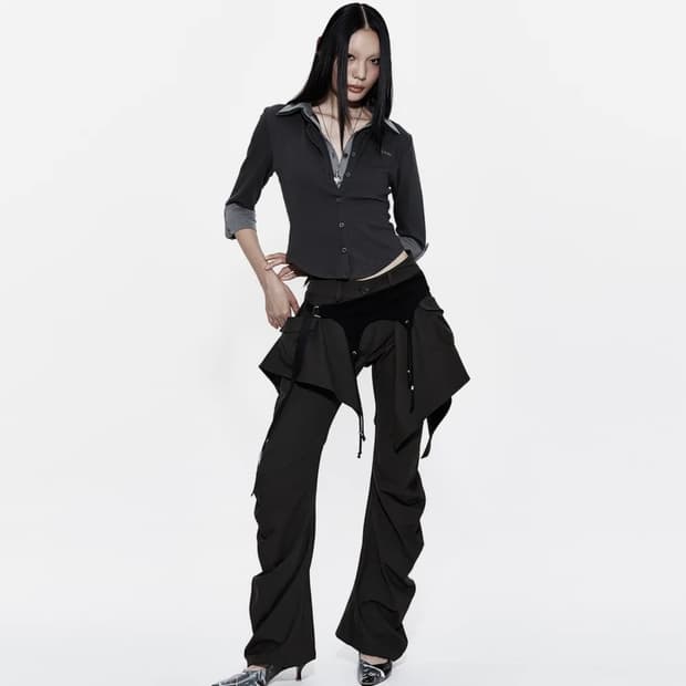 네고 가능) 카시코 Layered Strap Pants Khaki