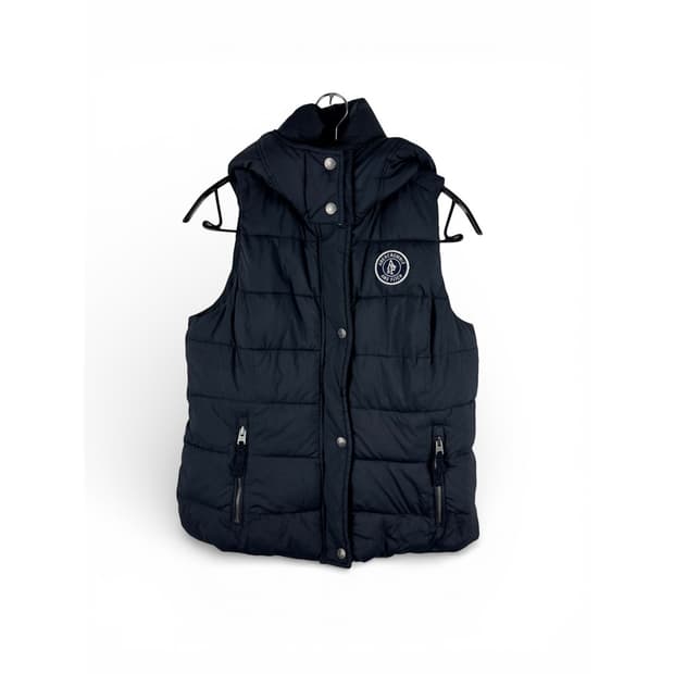 (M) 아베크롬비 후드 패딩 조끼 블랙