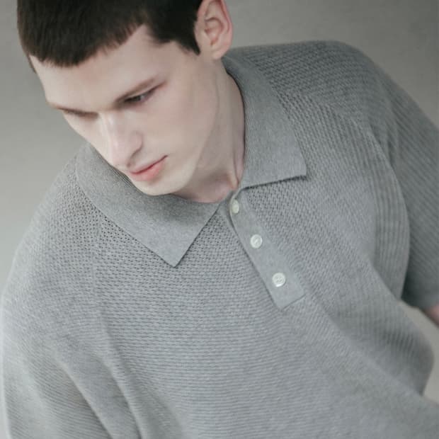 (3) 블랭크룸 하드트위스트 래글런 니트 멜란지그레이