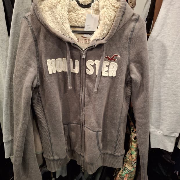 (마지막특가) 홀리스터 양털 후드집업 m 그레이