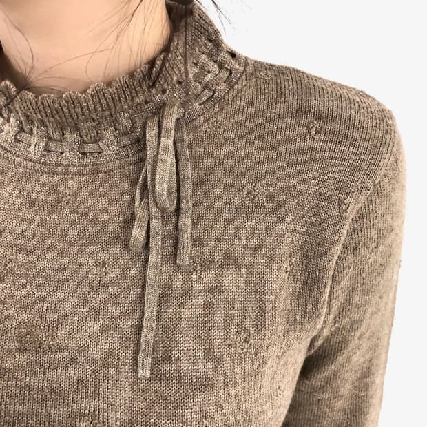 Ribbon Knit Flare Sweater