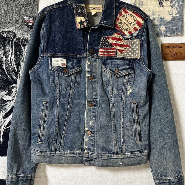 폴로 데님앤서플라이 리워크 데님 자켓 (아메리칸 패치워크 커스텀)