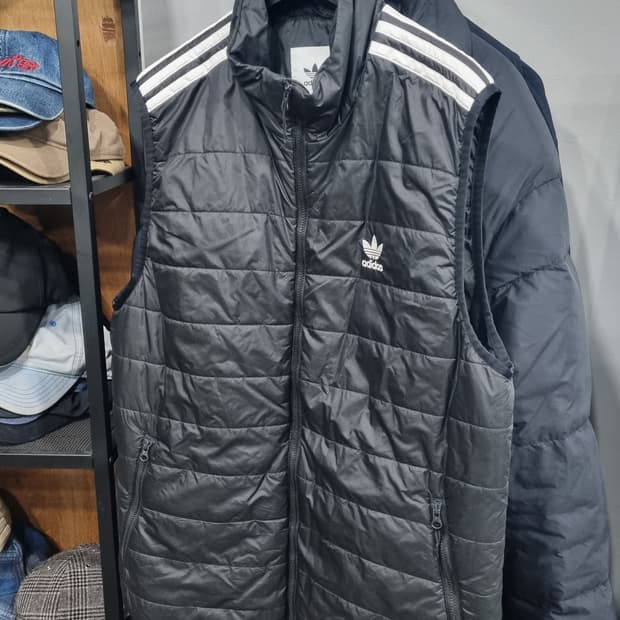 아디다스 불꽃마크 삼선 패딩조끼 남성L(100) 상태매우좋음