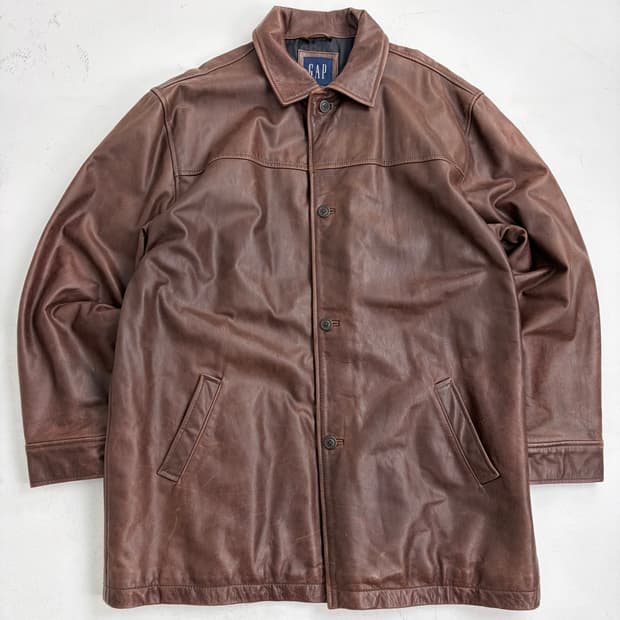 00s Gap Leather Coat (brown)