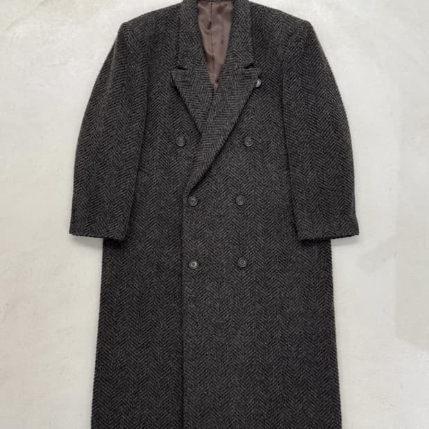 헤링본 트위드 코트