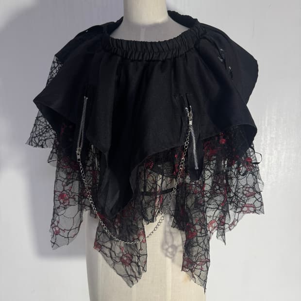 Acdc rag 스컬 스파이더웹 레이스 스커트 펑크 y2k