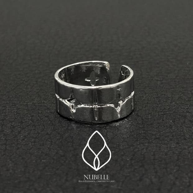 🌗 Twinkle punched ring / 스타 펀칭 실버 반지