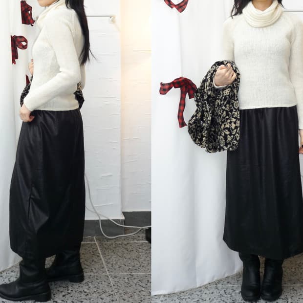 Ivory white turtleneck knit