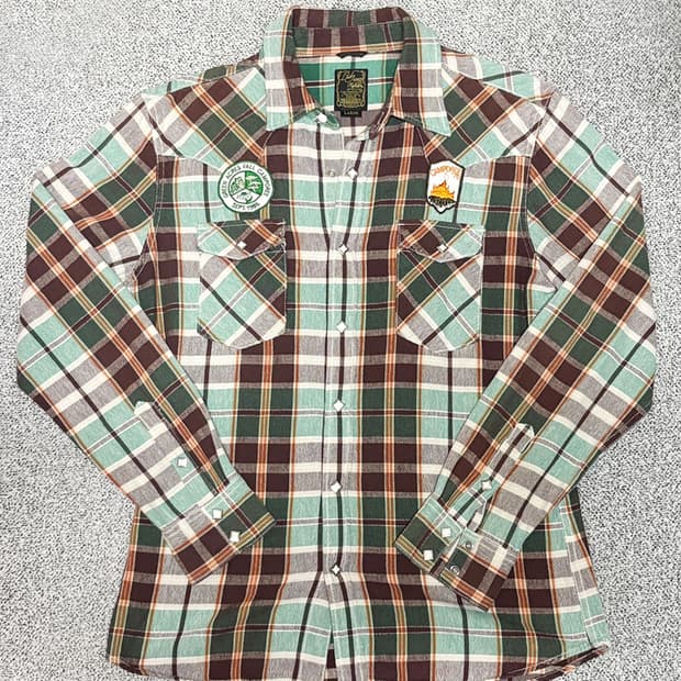 Lucky store Camporee 패치 플라넬 웨스턴 셔츠