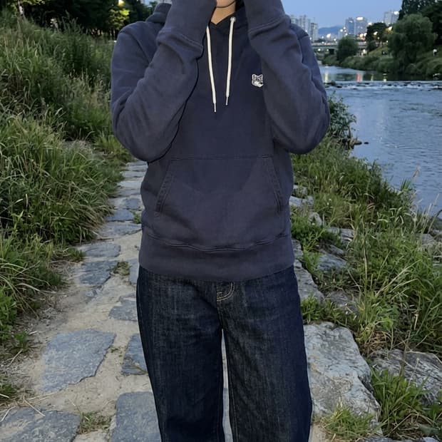 메종 키츠네 폭스 패치 후드티