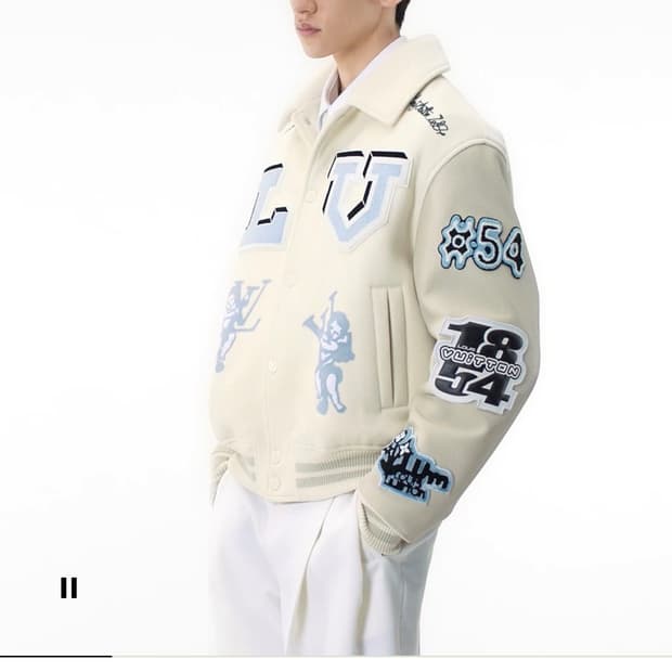 루이비통 멀티 패치 레더 바시티 블루종 자켓 52