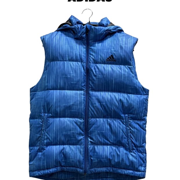 아디다스 덕다운 패딩 조끼 베스트 블루