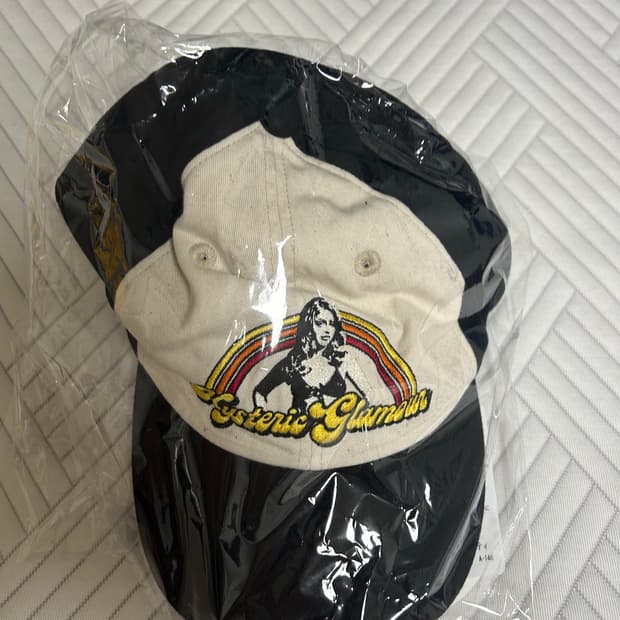 [새상품] 히스테릭 글래머 HG 레인보우 자수 캡 블랙