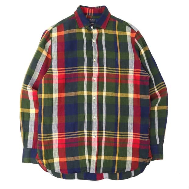 폴로 랄프로렌 린넨 마드라스 체크 커스텀핏 셔츠