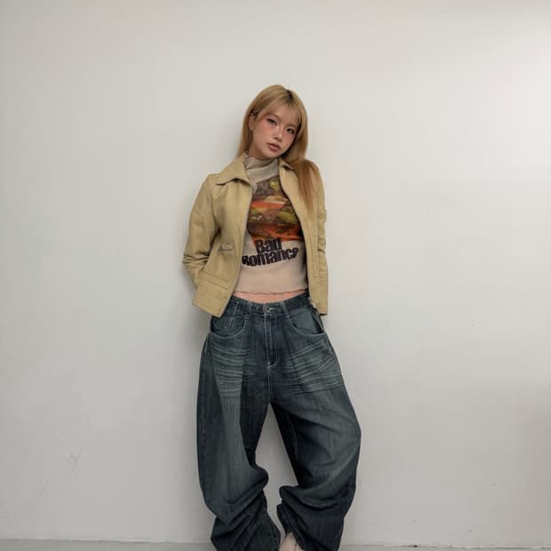 스트링 와이드 데님