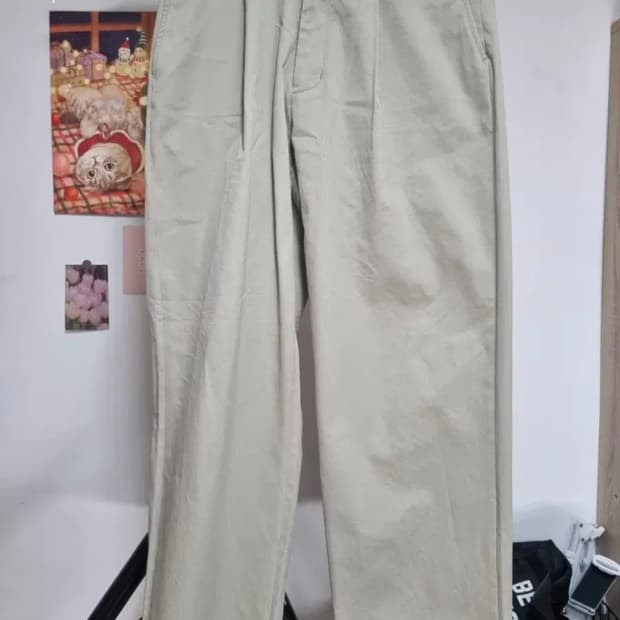 홀리선 코튼 와이드 치노팬츠 올리브 베이지 M