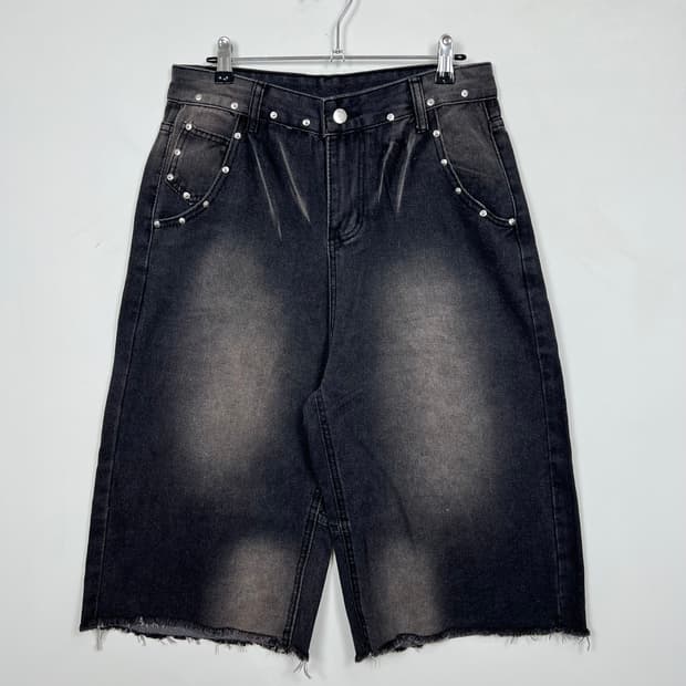 Vintage 빈티지 워싱 커팅 데님 반바지