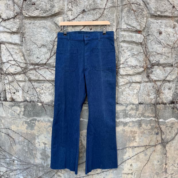 80s 미군 미해군 오리지널 usn 벨바텀 덩가레 세일러 데님 팬츠