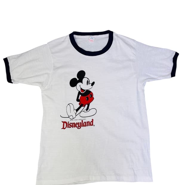 빈티지 80s 디즈니랜드 미키마우스 MICKEYMOUSE 링거티 L