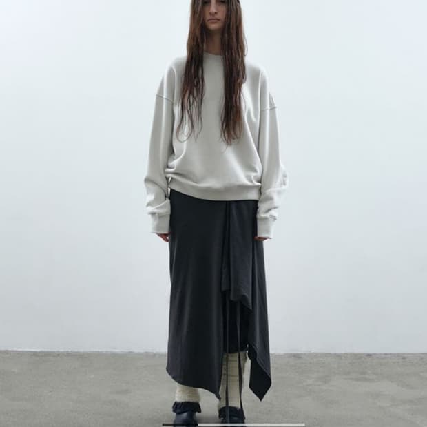 낫띵에브리띵 로고 스웻 셔츠 맨투맨 그레이베이지