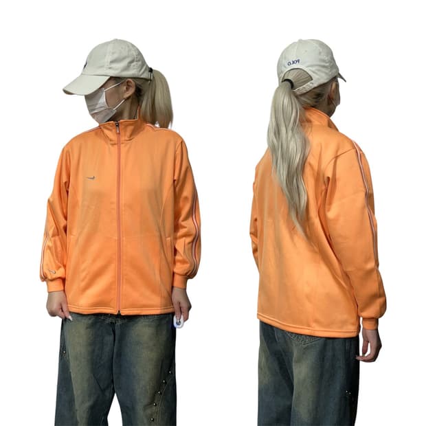 나이키 오렌지 사이드 라인 트랙탑 져지 S