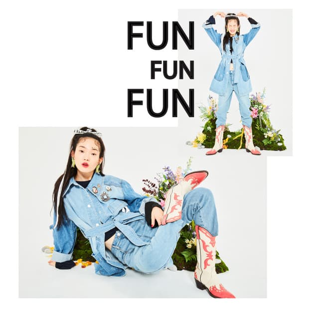 럭키슈에뜨 데님 벨티드 자켓