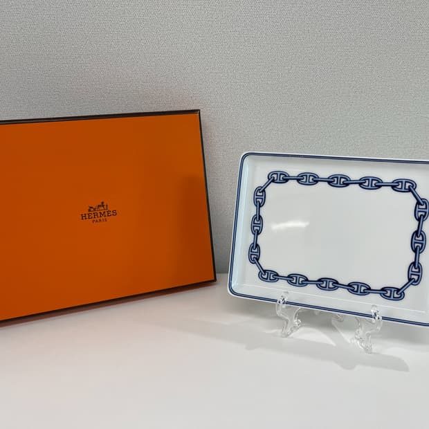 에르메스 샹달 블루 스퀘어 플레이트 1P HERMES 3