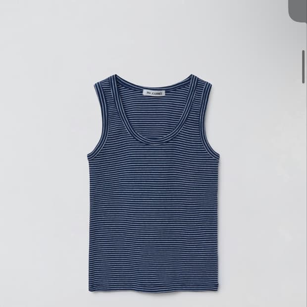 마조네 STRIPE SLEEVELESS TOP_NAVY/WHITE