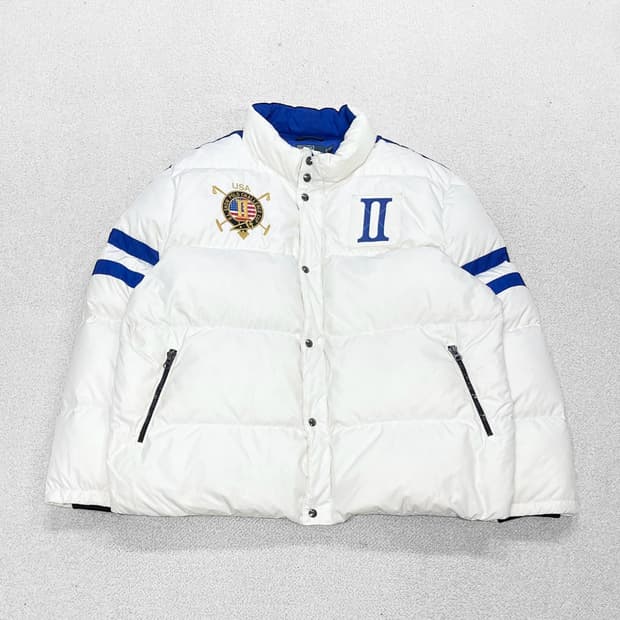 폴로 랄프로렌 스노우 챌린지 컵 USA 푸퍼 덕다운 패딩 화이트 