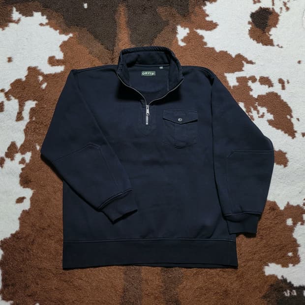 미국 ORVIS 남성용 블랙 상의(L)