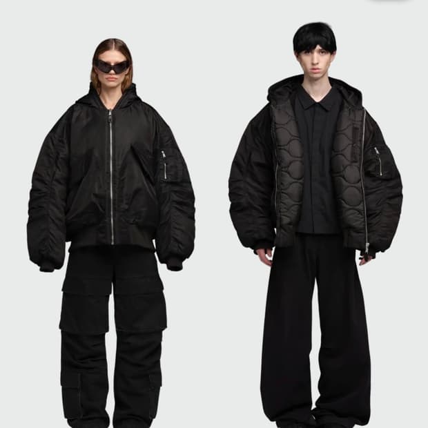 엔타이어 스튜디오 xb70 후드 봄버 자켓 M 거의 새것