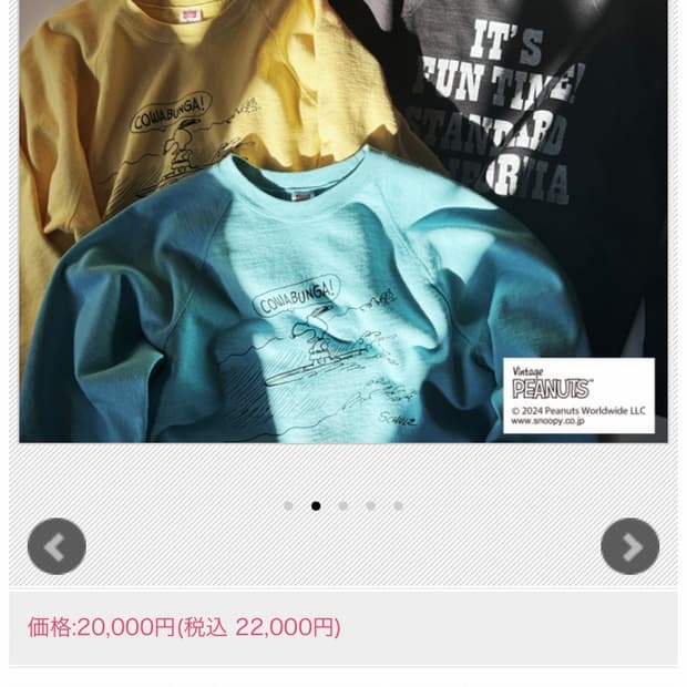 재팬 스탠다드 캘리포니아 x 피너츠 워시드 그레이 스웻 xl