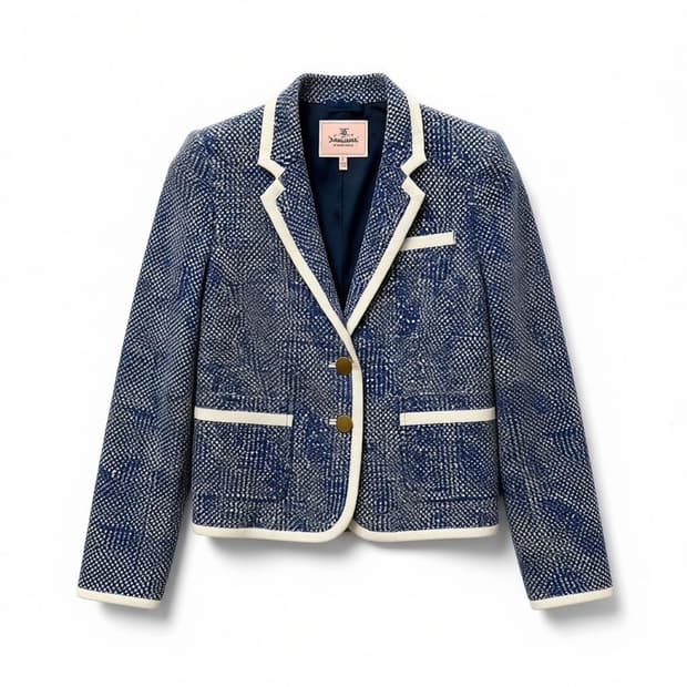 Juicy Couture 쥬시꾸뛰르 블루 트위드 블레이저 자켓