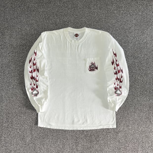 빈티지 할리데이비슨 플레임 롱슬리브 티셔츠