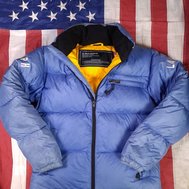 90's 일본판 오리지날 랄프로렌폴로 진스 로고 푸퍼 다운 패딩