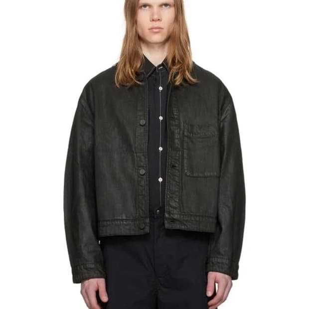 [XL] 르메르 박시 코티드 데님 트러커 카키브라운